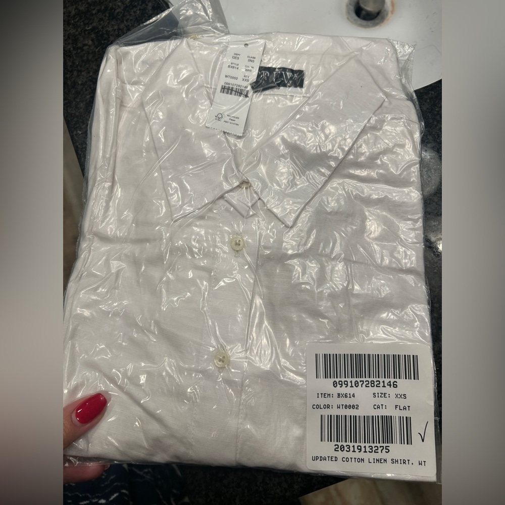 NWT J.Crew Relaxed Fit Shirt Linen Cotton Blend Sheer White Size XXS SEE PICS - Picture 13 of 13